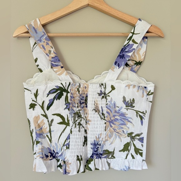 NEW Reformation Anatolia Linen Corset Two Piece Serenity White Floral US 2 UK 6 - Picture 13 of 16